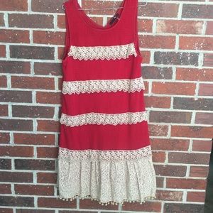 Size L Ryu Sleeveless Dress with Lace Trim